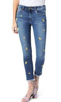 Joe's Jeans The Icon Skinny Crop Brooklynn Daisy High-Rise Floral Distressed 24