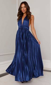 Shimmering Pleated Maxi Dress