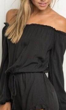 Brandy Melville Black Gabriella Off The Shoulder Romper/Jumpsuit One Size