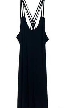 Silhouettes Pullover Strappy Shift Black Maxi Dress Size 1X