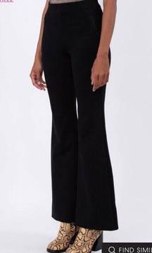 $650 The Row M Delon Black Trousers Pants Scuba High Waist Flared Legs Slim Fit