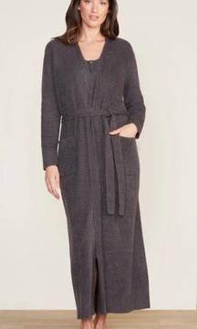 NWOT Barefoot Dreams CozyChic Lite Women’s Long Robe Carbon Size S/M