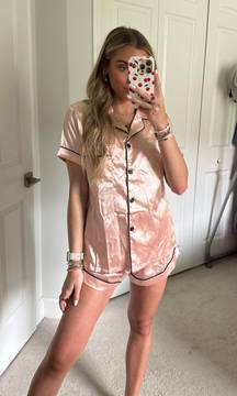 Satin Pink Pajamas Set