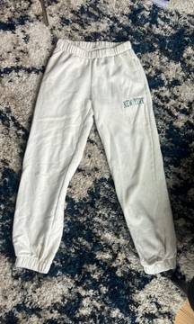 white rosa new york sweatpants