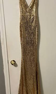 The Label Gold Sequin Dress