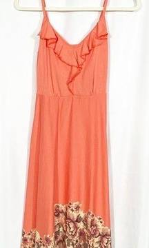 Patagonia Kamala Ruffle Tank Organic Cotton Dress: Coral Floral