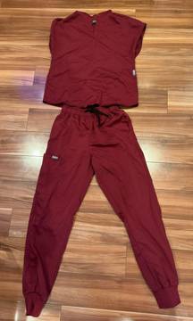 Burgundy Scrub Set