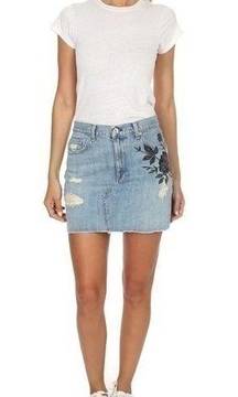 rag & bone Ramona Embroidery mini jeans skirt size 26