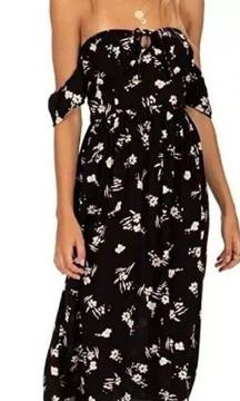 Regency Off the Shoulder Midi Dress Floral Print size XS