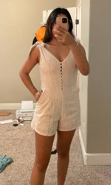 striped buttoned romper