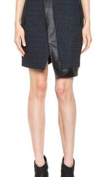 Angled Peak Jacquard Leather Skirt size extra small XS