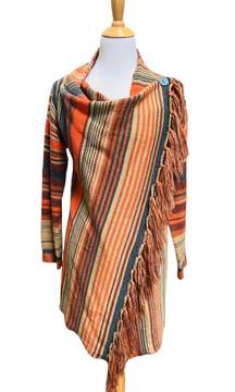 women’s fringe sweater poncho xl