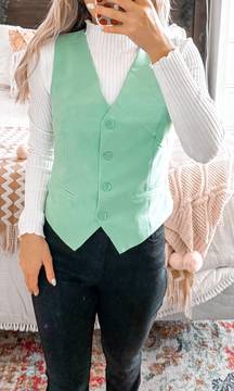 Light Green Button Up Vest