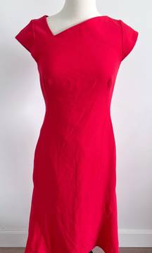 dress size 4 red orange asymmetric wool crepe