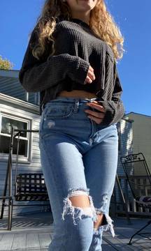 Gray Cropped Sweater