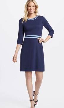 Solid Persley Ponte Dress Blue Navy