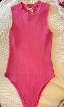 Pink Ribbed Bodysuit 