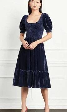 The Louisa Nap Dress in Navy Blue Velvet Size M NWT