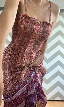 Boho Tribal Print Maxi Slit Dress