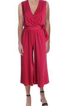 Zoey V-neck  Sleeveless Tie Wide Leg  cropped Jumpsuit