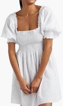 Hill House The Athena Nap Dress White Swiss Dot Sz Small