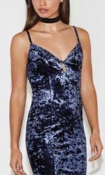 KENDALL & KYLIE Crushed Velvet Keyhole Bodycon S