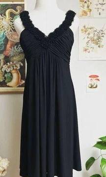 Black Ruffle Cocktail Dress Sweetheart Neckline size 8 medium