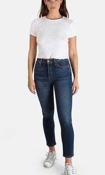 NWT Re/Done High Rise Ankle Crop Jeans Midnight Blue Size 29