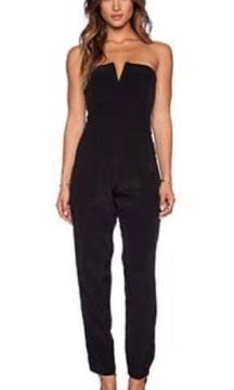 Myne Ashley Ann Lola Black Strapless Jumpsuit