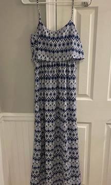 Blue and White Maxi Dress