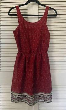 H&M  red boho tribal print mini dress