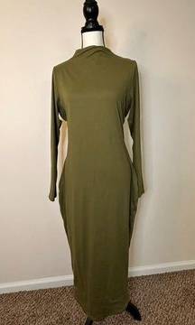 Naked Wardrobe Green Bodycon Midi Dress Sz 2x