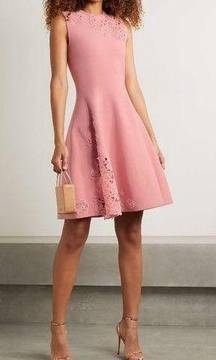 NWT OSCAR DE LA RENTA Guipure lace-trimmed stretch-knit dress Size M