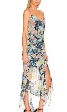 Sau Lee Freida Dress in Blue Small Womens Floral Midi Cocktai Party