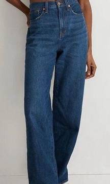 MADEWELL Baggy Straight Jeans Dark Worn Indigo Hemp Cotton 28 Waist EUC $98