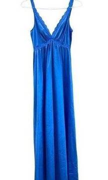 OLGA Vintage Blue Maxi Nightgown Sleepwear Size Small