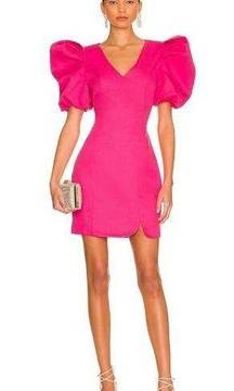 Elliatt x REVOLVE Ava Dress Womens Large Hot Pink Open Back Puff Sleeve Barbie