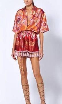 🆕 ALEXIS Emotion Floral Shirt Dress in Orange Blossom Sz L