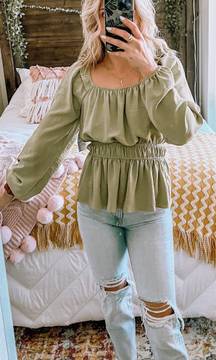 Green Longsleeve Blouse 