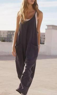 New Free People FP Movement Hot Shot Onesie Supernova Navy Purple Jumpsuit XS