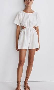 Madewell Swim Coverup Cutout Romper in Seersucker XL NWT