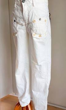 90s Marithe Francois Girbaud White Denim Jeans Size 27 Statement  Pockets