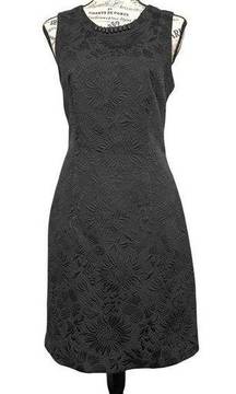 ISDA & Co Womens Floral Textured Black Career Sheath Dress