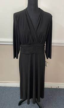 NWT  Black V-neck Dress Size 14