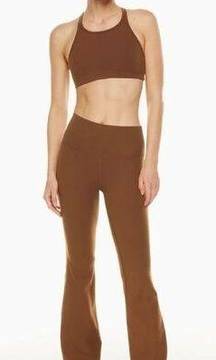 Tna Womens Mid-Rise Pull-On Butter Atmosphere Flare Yoga Pants Brown Size Medium