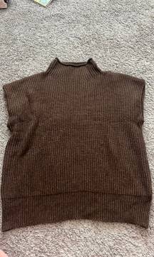 Brown Knit Sweat Vest