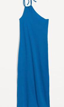 NWOT -  Blue One-Shoulder Rib-Knit Dress