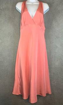 Oleg Cassini Silk Pink Halter A-Line Flare Prom Dress