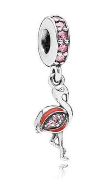 NWOT Pandora Sterling Silver Flamingo Animal Dangle Bead (791294CZS)