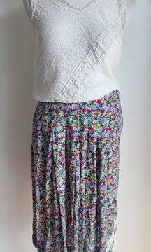 Vintage 90s Liz Claiborne Floral print Knee Length Skirt Pockets Spring